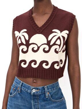 Dress To Rio de Janeiro Paradise Knit Vest Coastal Tropical